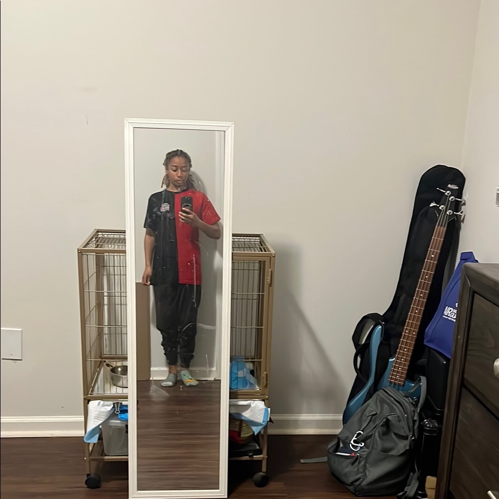 Black and Red Split T-Shirt